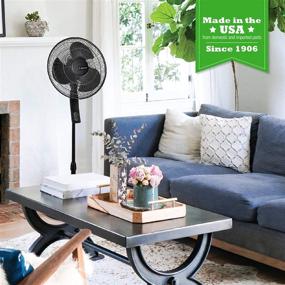 img 1 attached to 🌬️ Lasko S16612 Adjustable Pedestal Stand Fan: Remote Control, Timer & Thermostat Functions for Home & Office Use