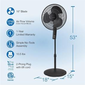 img 2 attached to 🌬️ Lasko S16612 Adjustable Pedestal Stand Fan: Remote Control, Timer & Thermostat Functions for Home & Office Use