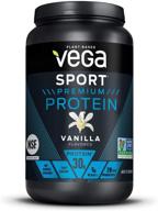 vegan vanilla vega sport premium protein powder - 30g plant-based protein, 5g bcaas, low carb, keto, dairy-free, gluten-free, non-gmo, pea protein for women and men - 1.8lbs (20 servings) logo