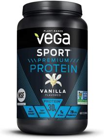 img 4 attached to Веганская ванильный премиум протеиновый порошок Vega Sport - 30 г растительных протеинов, 5 г ветвистых аминокислот, низкое содержание углеводов, кето, без молочных продуктов, без глютена, без ГМО, гороховый протеин для женщин и мужчин - 0.82 кг (20 порций)