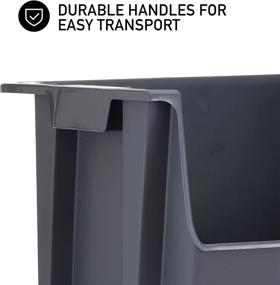 img 2 attached to 📦 United Solutions MightyTuff Large Nesting Stack Bin, Pack of 3, Convenient Handles, Interlocking Design, Vertical Stacking, Easy Access Storage, Sleek Cool Grey