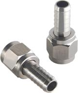 🍺 high-quality stainless steel 304 barbed swivel nut set of 2 for home brew keg fitting - 1/4" barb, 5/16" barb - ball lock pin lock logo