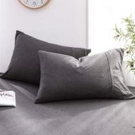 😴 experience ultimate comfort with doneus 100% jersey cotton pillowcase queen size - ultra soft 2 pack dark gray pillow case for queen or standard size with envelope closure logo