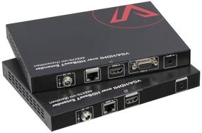 img 4 attached to 🔌 AV Access HDBaseT VGA HDMI Extender with Auto-Switch, 4K60Hz Over Cat5e/6a, 70m(230ft) 1080P, 40m(130ft) 4K, PoE, Bi-Directional IR+RS232, PCM7.1, TrueHD, DTS-HD Master Audio, Atmos, DTS:X