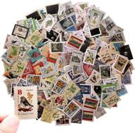 💌 vintage postage stamp flake stickers set - 498 pieces - assorted botanical decorative stamps for scrapbooking, planners, travel diary, diy craft logo