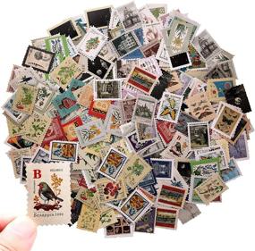 img 4 attached to 💌 Vintage Postage Stamp Flake Stickers Set - 498 Pieces - Assorted Botanical Decorative Stamps for Scrapbooking, Planners, Travel Diary, DIY Craft