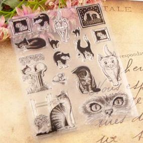 img 1 attached to 🐱 Cute Cats Clear Rubber Stamps for Halloween Scrapbooking and Card Making - 5.5 x 7.1 Inches