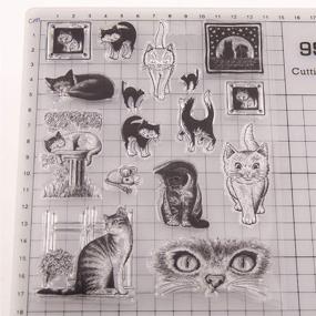 img 2 attached to 🐱 Cute Cats Clear Rubber Stamps for Halloween Scrapbooking and Card Making - 5.5 x 7.1 Inches
