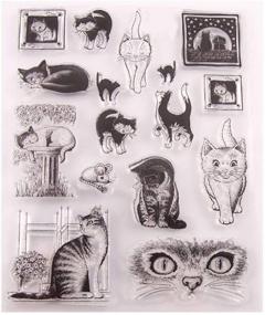 img 4 attached to 🐱 Cute Cats Clear Rubber Stamps for Halloween Scrapbooking and Card Making - 5.5 x 7.1 Inches