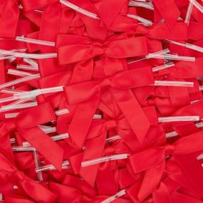 img 1 attached to Juvale Satin Twist Tie Bows (100 Count) Red