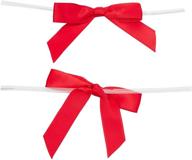 juvale satin twist tie bows (100 count) red logo