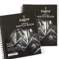 🏰 castle art supplies sketch books 9&#34; x 12&#34; - 2 pack, 200 sheets of sketch paper - ideal for drawing & school supplies - acid free, excellent value logo