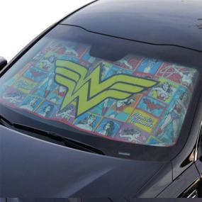 img 3 attached to Wonder Woman Retro Logo Sunshade: Official Licensed Windshield Protector - Block UV Rays & Keep Your Vehicle Cool - 58 x 27