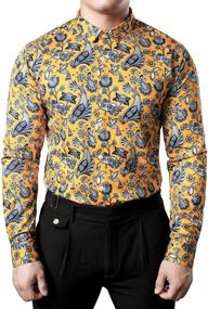 img 3 attached to JOGAL Paisley Bandana Sleeve Button Men's Clothing for Shirts