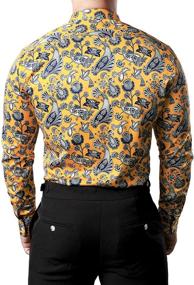 img 1 attached to JOGAL Paisley Bandana Sleeve Button Men's Clothing for Shirts