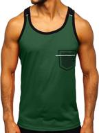 hongqizo sleeveless pocket muscle cotton men's clothing in shirts logo