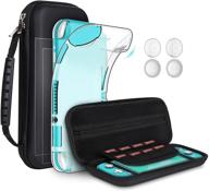 🎮 geeric 8pcs case compatible with switch lite - complete accessories kit with silicon case, screen protectors, thumb caps, and carrying storage - black logo