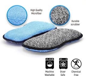 img 3 attached to Kitchen Scrub Sponges by Scrub-it - Non-Scratch Microfiber Sponge with Heavy Duty Scouring Power - Effortless Cleaning of Dishes, Pots, and Pans - 6 Pack, Small Sized