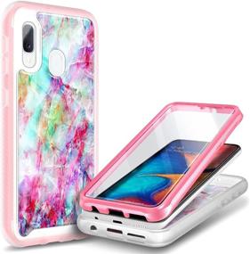 img 4 attached to 📱 E-Began Marble Design Fantasy Full-Body Protective Case for Samsung Galaxy A10e with Built-in Screen Protector - Durable, Shockproof, Impact Resist, Rugged Bumper Cover