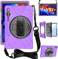 📱 zenrich galaxy tab s7 plus case (12.4 inch, 2020) - purple | heavy duty case with s pen holder, screen protector, stand, hand strap, shoulder belt | compatible with sm-t970/t975/t976 | tab s7+ 12.4 inch logo