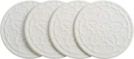 le creuset silicone french coasters, pack of 4 - 4-inch diameter, white logo