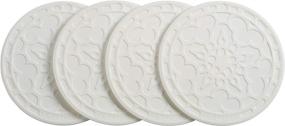 img 1 attached to Le Creuset Silicone French Coasters, Pack of 4 - 4-inch Diameter, White