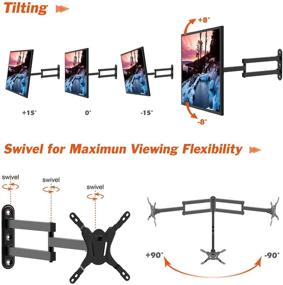 img 2 attached to 📺 Mount Plus MP-L24-200 Full Motion TV Wall Bracket with 24 inch Extension Arm - Fits 18 to 42 Inch Screens - VESA 200x200mm - Holds up to 60 LBS (24 Extension for 18-42)