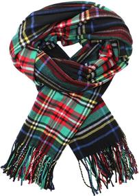 img 2 attached to 🧣 Achillea Scottish Tartan Cashmere Blanket Women's Scarves & Wraps