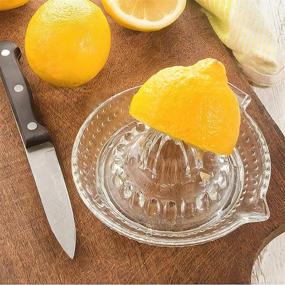 img 3 attached to 🍊 WisyLLC Premium Citrus Orange Lemon Squeezer with Handle and Pour Spout: Heavyweight Break-Resistant Glass and Efficient Manual Hand Juicer