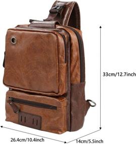 img 2 attached to Leather Charging Crossbody Shoulder Backpack