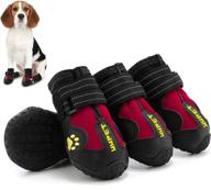 miemie waterproof dog boots - reflective rugged anti-slip shoes for dogs - skid-proof, outdoor booties for small, medium, and large dogs (4pcs) логотип