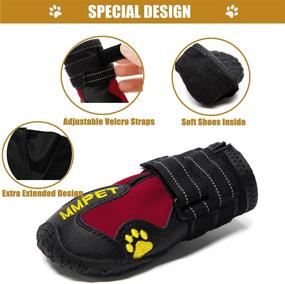 img 1 attached to MIEMIE Waterproof Dog Boots - Reflective Rugged Anti-Slip Shoes for Dogs - Skid-Proof, Outdoor Booties for Small, Medium, and Large Dogs (4Pcs)