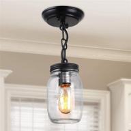 💡 flush mount mason jar pendant light fixture for farmhouse décor, single ceiling mount - a03220 logo