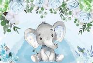 🐘 watercolor blue floral baby elephant baby shower backdrop 5x3ft - perfect for baby boy shower party, gift, and dessert table - w-1541 logo