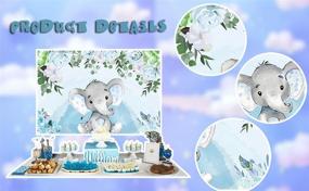 img 3 attached to 🐘 Watercolor Blue Floral Baby Elephant Baby Shower Backdrop 5x3ft - Perfect for Baby Boy Shower Party, Gift, and Dessert Table - W-1541