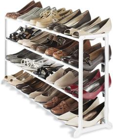 img 1 attached to 👠 Whitmor Floor Shoe Rack - White, 4 Tier, Holds 20 Pairs