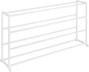 img 4 attached to 👠 Whitmor Floor Shoe Rack - White, 4 Tier, Holds 20 Pairs