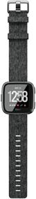 img 1 attached to 🏋️ Fitbit Versa Special Edition Smart Watch: Charcoal Woven, One Size, S & L Bands Included - The Ultimate Fitness Companion