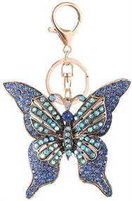 img 4 attached to 🦋 Sparkling Butterfly Rhinestone Keyring Keychain