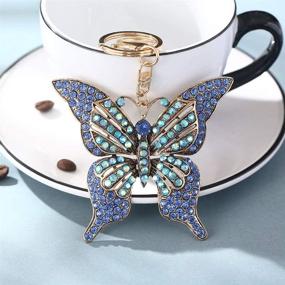 img 3 attached to 🦋 Sparkling Butterfly Rhinestone Keyring Keychain