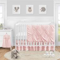 🎀 sweet jojo designs blush pink harper baby girl crib bedding set - stylish shabby chic collection, 4 pieces logo