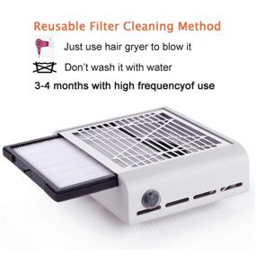 img 2 attached to 💅 EVEBYRA Nail Dust Suction Collector Salon Filter with Powerful 40W Fan - No Spilling Nail Dust Collector