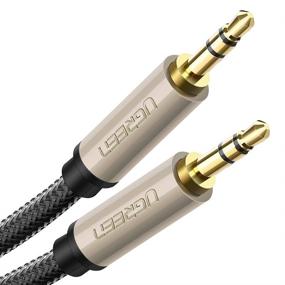 img 4 attached to UGREEN 6.5ft Hi-Fi Stereo 3.5mm Audio Cable with Silver-Plating Copper Core, Double Layer Shielding, Nylon Braided, Gold Plated Male to Male Aux Cord - Tangle-Free for Audiophile Music Enthusiasts