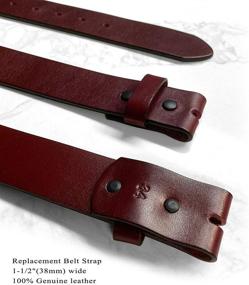 img 1 attached to 🔴 Burgundy Genuine Casual Leather Buckle Men's Accessories: Sleek & Stylish Choices