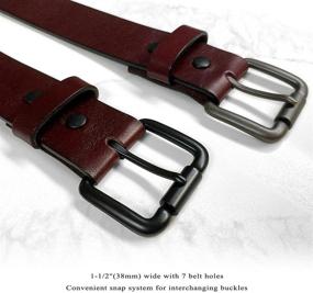 img 2 attached to 🔴 Burgundy Genuine Casual Leather Buckle Men's Accessories: Sleek & Stylish Choices