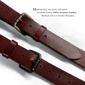 img 3 attached to 🔴 Burgundy Genuine Casual Leather Buckle Men's Accessories: Sleek & Stylish Choices