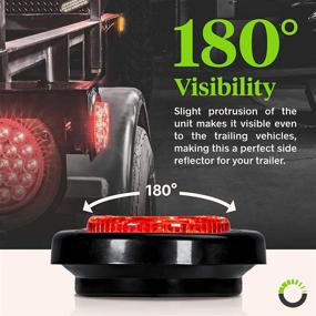 img 2 attached to 🔴 2-inch Round 10 LED Red Side Marker Light for Trucks and Trailers [2 in 1 Reflector] [Polycarbonate Reflector] [10 LEDs] [D.O.T. Certified] [2 Year Warranty]