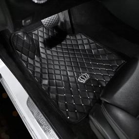 img 3 attached to 👑 Shiny Bling Diamond Crown Car Floor Mats - Waterproof & Anti-Slip Design for Girls, Women, Crystal Flowers - Universal Fit Foot Mats