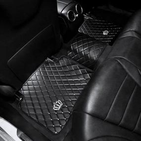 img 2 attached to 👑 Shiny Bling Diamond Crown Car Floor Mats - Waterproof & Anti-Slip Design for Girls, Women, Crystal Flowers - Universal Fit Foot Mats