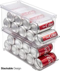 img 3 attached to Sorbus Soda Can Organizer and Canned Food Bin Stackable Dispenser with Lid for Refrigerator, Pantry, Freezer - Holds 9 Cans, BPA-Free, Clear Design (2) - Organize Your Beverage and Food Storage Efficiently